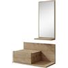 MB Muebles Bonitos, Mobile Ingresso Sospeso Isabela, con Specchio e Cassetto, Melamina, Safir, 60x85.5x30cm