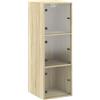 vidaXL Mobile a Muro con Ante in Vetro Rovere Sonoma 35x37x100 cm