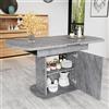 YESGIGA Tavolo da pranzo ovale allungabile con vano portaoggetti, lunghezza 110/130 x larghezza 70 x 75 cm, moderno e minimalista, per il tempo libero (grigio + manico argento)
