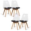 GrandCA HOME Set di 4 Sedie da Pranzo Schienale Trasparente Scandinave
