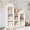 Salutmeuble Scaffale in legno per bambini, libreria bianca 7 cubi per ragazzi e ragazze, portaoggetti per giocattoli per la stanza dei giochi, la cameretta dei bambini, la cameretta dei bambini, 91 x 30 x 107 cm