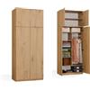 BDW Stylish S90 2D 2SZ CLP Organizzatore per Guardaroba - Due Ripiani - Cassetti per Guardaroba Interno - Cassetti per riporre oggetti Interni - 240x90x50 cm - Rovere Artisan