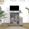 Générique Scrivania per computer Sonoma Grigio 80x50x75 cm in legno di ingegneria, postazione di lavoro su ruote con tastiera scorrevole, ripiano CPU e due ripiani di stoccaggio, design