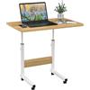 Lvhecforhm Scrivania con Ruote, 60x40cm Scrivania per Laptop, Tavolino da Laptop Scrivania Mobile Regolabile in Altezza 69-90cm, per Tablet Cellulare, Tavolino Portatile Marrone, Adatto per Ufficio