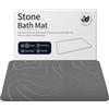 ZIKIBL Tappetino da bagno in pietra di diatomite, antiscivolo, super assorbente, per pavimento del bagno, ad asciugatura rapida, facile da pulire (61 x 40 cm, grigio)