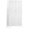 vidaXL Armadio Bianco 90x50x180 cm in Acciaio