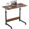 Lvhecforhm Scrivania con Ruote, 80x40cm Scrivania per Laptop, Tavolino da Laptop Mobile Regolabile in Altezza 69-90cm, per Tablet Cellulare, Tavolino Portatile Marrone, Adatto per Ufficio