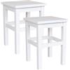 Metdrew Sgabello Cucina in Legno 32x32x45 cm - Sgabello Quadrato - Stile Rustico - Pino - Bianco - Set 2 Pezzi