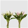 EDG Enzo de Gasperi Tulipano Olis gommoso, Fiore Artificiale per Decorazione, Bouquet 5 Tulipani Finti H28 cm 2 Varianti(1pz) Rosa