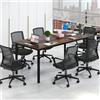 COSTWAY Tavolo da Conferenza 180x90 cm per 8-10 Persone con Passacavi | Tavolo Rettangolare Grande per Ufficio e Sala Riunioni