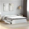 CIOURSTO Struttura Letto, Materiale in Legno Composito, Letto Contenitore in Legno con 4 Cassetti e Robuste Doghe in Compensato, Facile Montaggio (140 x 200 centimetri)