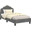KKgypkn Moderno telaio letto con testiera grigio scuro 80 x 160 cm velluto e rete a doghe, design robusto in legno per camera da letto, eleganti tasche portaoggetti versatili