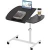Lvhecforhm Tavolo Scrivania Altezza Regolabile, Scrivania con Ruote, Comodino Pieghevole, Rack Laptop Rotante Sollevamento 360°, Tavolino con Portabicchieri e Slot per Carte di Credito 60x40CM Nero