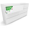 CDF Cassettiera 6 Cassetti in Laminato Senza Maniglie Mobiletto da Camera, Letto o Soggiorno Mobile Moderno Cassettiera Mobiletto con Cassetti Armadio Cameretta Bianco 40x75x138 cm