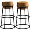 Guyifuny Set di 2 sgabelli da bar industriali in sughero, sgabello da bancone in metallo senza schienale, sedia da pranzo con isola da cucina, struttura in acciaio nero, altezza seduta 65 cm