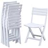 KAIHAOWIN Set di 4 sedie pieghevoli in plastica, sedia pieghevole da balcone con schienale per interno ed esterno, sedia pieghevole in plastica per sala da pranzo, soggiorno, giardino, balcone, bianco
