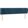vidaXL Testiera ad Orecchio Blu Scuro 183x23x78/88 cm in Velluto