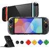PlayVital Cover Rigida per Nintendo Switch 2, Trasparente | Custodia Dockable Antigraffio, Copri Analogici/Tasti per Joycon, Supporto Pieghevole, Accessori Protettivi per Switch 2