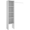 Dmora Guardaroba Grande Presanella 40.2x185.5h cm Bianco Appendiabiti 4 Ripiani, Armadio Camera da Letto 5 Vani