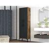 Dmora Armadio Multiuso Grande Alphard, Mobile Multifunzionale, Mobiletto scarpiera, Guardaroba Porta Scarpe, 60x35h200 cm, Noce e Antracite