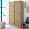 Dmora Guardaroba 2 Ante Waterbury 50x200h cm Marrone Rovere Nodi Appendiabiti 3 Ripiani, Armadio Camera da Letto 2 Ante
