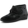 JOMIX Pantofole Donna Invernali Stivaletto da Anziani Ciabatte Pelose Calde da Casa con Chiusura a Strappo Regolabile Morbide e Comode per Inverno ESW2531 Nero 39