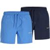 Jack & Jones Swim Shorts Jpstmaui Norrebro-Pantaloncini da Nuoto Reg MP, Navy, XL (Pacco da 2) Uomo