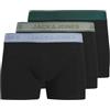 JACK & JONES Jacwesley Solid Trunks 3 Pack, Nero, M (Pacco da 3) Uomo
