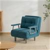 Fabulcozy Poltrona Convertibile 1 Posto - Divano Riscaldato Letto 4 in 1, Divano Letto Convertibile Schienale Regolabile 5 Posizioni con Cuscino 60 x 58 x 77 cm
