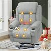 YONISEE Poltrona Relax Elettrica, 150° Poltrone Reclinabile Massaggiante Con Poggiapiedi e Riscaldamento, USB + Tipo C, 2 Portabicchieri, 4 Tasche Laterali Elettrica Alzapersona Poltrona Anziani Sofa