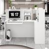 PREMTURE Banco reception, scaffalatura rimovibile, banco reception con 1 cassetto e 1 armadio,banchi di ricezione in MDF, 140 x 80 x 120 cm, bianco