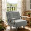 Fabulcozy - Poltrona Convertibile 1 Posto - Divano Letto Chaise Longue 4 in 1, Divano Letto Convertibile con Schienale Regolabile 5 Posizioni con Cuscino 60x58x77cm