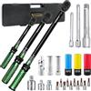 Uharbour Set di Chiavi Dinamometriche 1/4", 3/8", 1/2", 26 Chiavi Dinamometriche 3-25 Nm, 5-60 Nm, 60-330 Nm per Auto, Moto, Bicicletta, Precisione ±3%, con Chiave Magnetica per Candela di Accensione