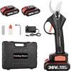 Vothen Forbici e Cesoie per Potatura, 30mm Forbici Potatura Elettriche con 2 Batterie 36V, Forbici Giardinaggio Portatile Fai da Te Strumento Cordless Professionale per Albero Rami Arbusti