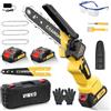 VIWKO Mini Motosega a Batteria 6 Pollici, 1000W Blushless Mini Motosega Elettrica, Sega a Batteria per Potatura con 4000mAh Batterie, il Taglio Del Legno e Giardini, Elettrosega Compatibile con Makita 18V