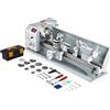 Orion Motor Tech Tornio per Metallo 1100W | Dimensioni 220 x 600 MM | Velocità Variabile 0-3000 rpm | Mandrino a 3 Griffe | Display LCD | Ideale per Tornitura, Filettatura e Foratura