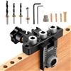 Idong 8/10/15mm Dima per Spinatura Legno, 3 in 1 Dima per Fori a Tasca, Kit di guida trapano con Clip Di Posizionamento Regolabile, Utensili Falegnameria e Lavorazione del legno