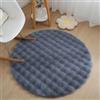KRIPINC Tappeto Rotondo di Pelle di Pecora in Finta, Tappeto Pelo Lungo, Tappeti Pelosi, Tappeti Rotondi per Salotto, Cameretta, Scendiletto, Diametro 100cm, Grigio