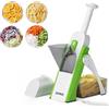 QYKIC Affettatrice per mandolina sicura per cucina, tutto in 1 professionale regolabile mandolino affettatrice per verdure, affettatrice per patate, Julienne, cipolla, tritatutto verticale (grigio)