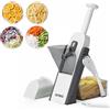 QYKIC Affettatrice per mandolina sicura per cucina, tutto in 1 professionale regolabile mandolino affettatrice per verdure, affettatrice per patate, Julienne, cipolla, tritatutto verticale (grigio)