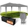 Kronenburg Gazebo pieghevole impermeabile, tenda da giardino, 3 x 6 m, con protezione UV 50+, grigio