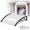 Peviasot Tettoia per porta di casa 100x120 cm, pensilina in policarbonato trasparente 6 mm e alluminio, pensilina per porta d'ingresso per protezione solare esterna a prova di pioggia e neve