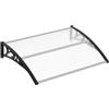 Jiubiaz Tettoia per porta di casa 150 x 100 cm in policarbonato tettoia da 5 mm supporto in PP tetto ad arco trasparente estremamente resistente alle intemperie protegge da pioggia neve e raggi UV