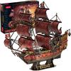 CubicFun Puzzle 3D per adulti Queen Anne's Revenge 391 pezzi, Nave Pirata per Adulti, Decorazione della Stanza, Regali di Compleanno, Versione Rossa