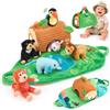 hahaland Giochi Bambini 1 Anno, Set di Peluche Animali con Suoni Realistici
