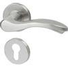 Yale Guila Maniglia con Rosetta per Cilindro, Modello 35-S4GU-RRCY-88-3101, Acciaio Inox 304, Satinato, Regolabile, per Porte Interne, Facile Installazione