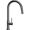 SCHOCK Talia Gunmetal spazzolato | Rubinetto da cucina con doccetta estraibile | Rubinetto ad alta pressione per lavello, lavandino e lavello da incasso nero | Design con miscelatore
