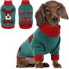 Hjumarayan Maglione Cane Natalizio - Caldo Maglioncino con Renna, foro per guinzaglio, maglioncini per Bichon Frisé, Cavalier King Charles, Dachshund, Barboncino, Verde Scuro M