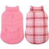 ASENKU M Cappotto Cane Invernale Impermeabile Doppia Faccia per Cani Medio Piccoli, Giacca Calda per Bassotto, Corgi e Carlino,Tartan & Pile Morbido, Chiusura Velcro, per Escursioni in Montagna