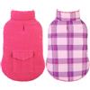 ASENKU M Cappotto Cane Invernale Impermeabile Doppia Faccia per Cani Medio Piccoli, Giacca Calda per Bassotto, Corgi e Carlino,Tartan & Pile Morbido, Chiusura Velcro, per Escursioni in Montagna